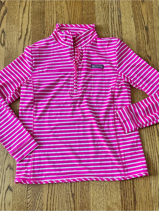 Vineyard Vines Tops - Vineyard Vinesrr Pink & White Striped Quarter-Zip Pullover